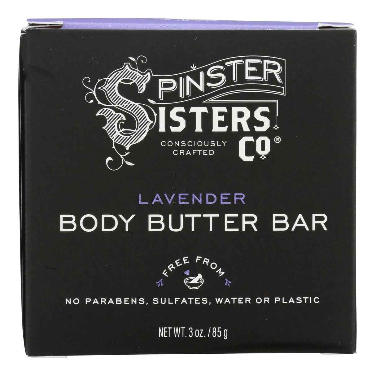 Spinster Sisters Body Butter Bar in Relaxing Lavender Scent, 3 oz - Cozy Farm