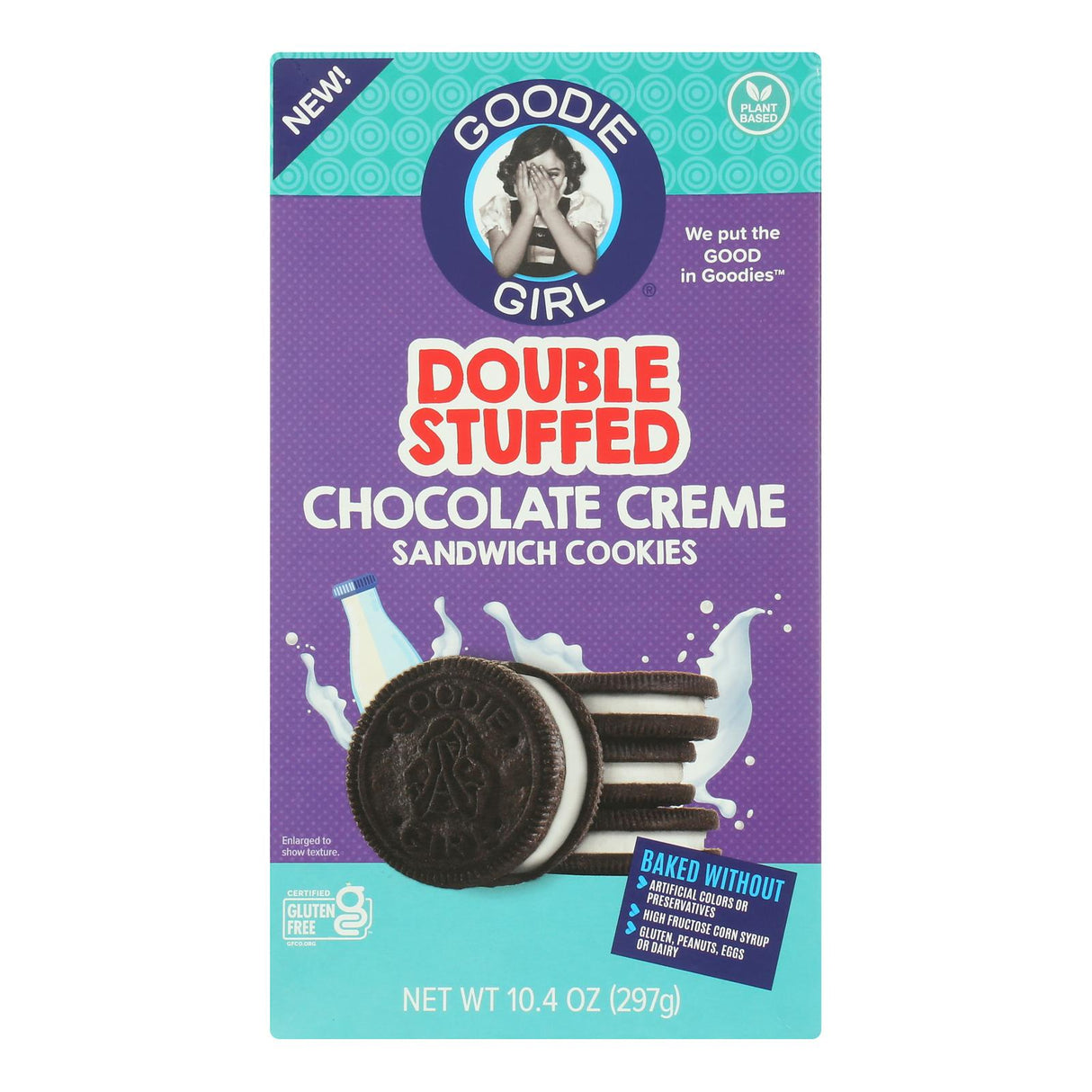 Goodie Girl Chocolate Cream Double Stuffed Cookies - 10.4 oz., Case of 6 - Cozy Farm