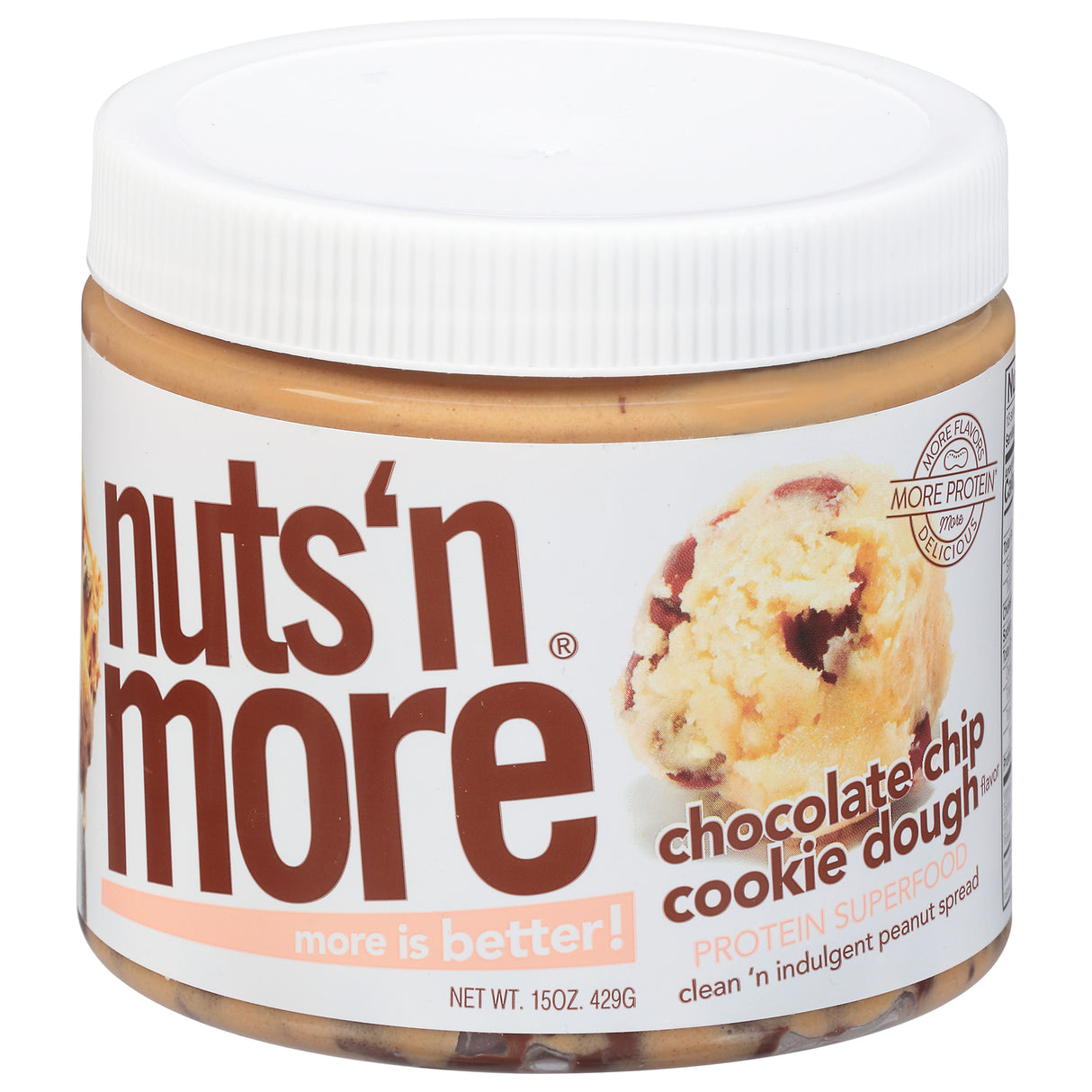 Nuts And More Peanut Butter Spread - Chocolate Chunky Dough - 15 Oz., Case of 6 - Cozy Farm