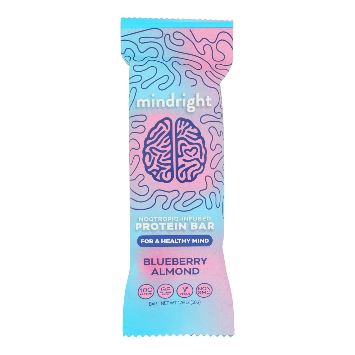 Mindright Bar Blueberry Almond - Case of 12 - 1.76 oz. - Cozy Farm