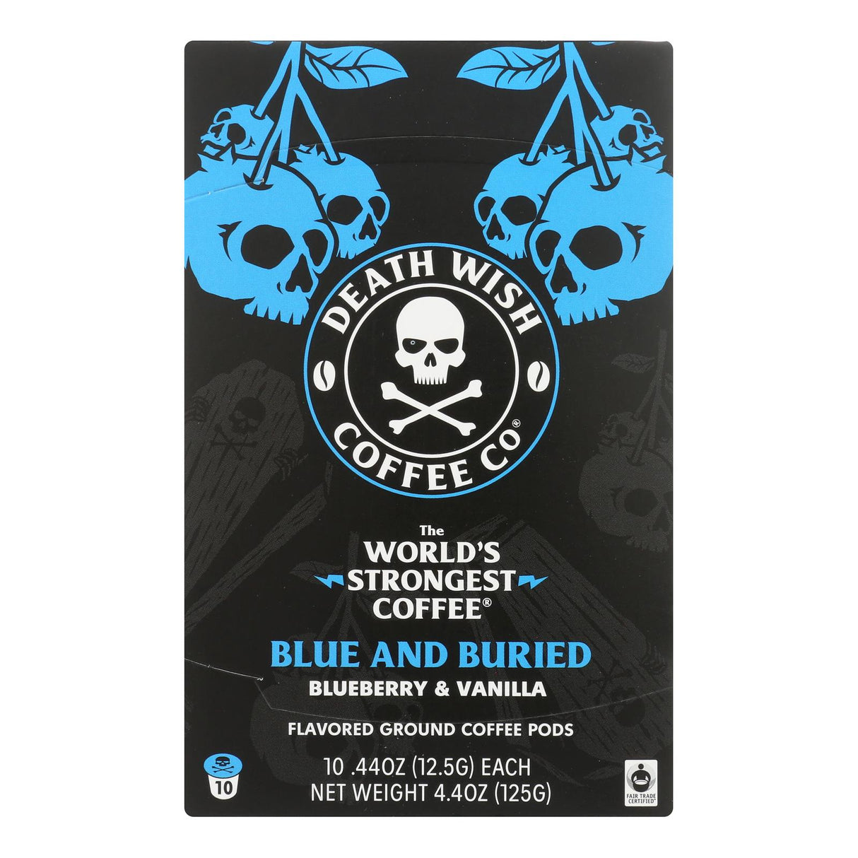 Death Wish Coffee - Blue & Buried - Single Serve Coffee Pods - Case of 6 x 10 Count - Cozy Farm