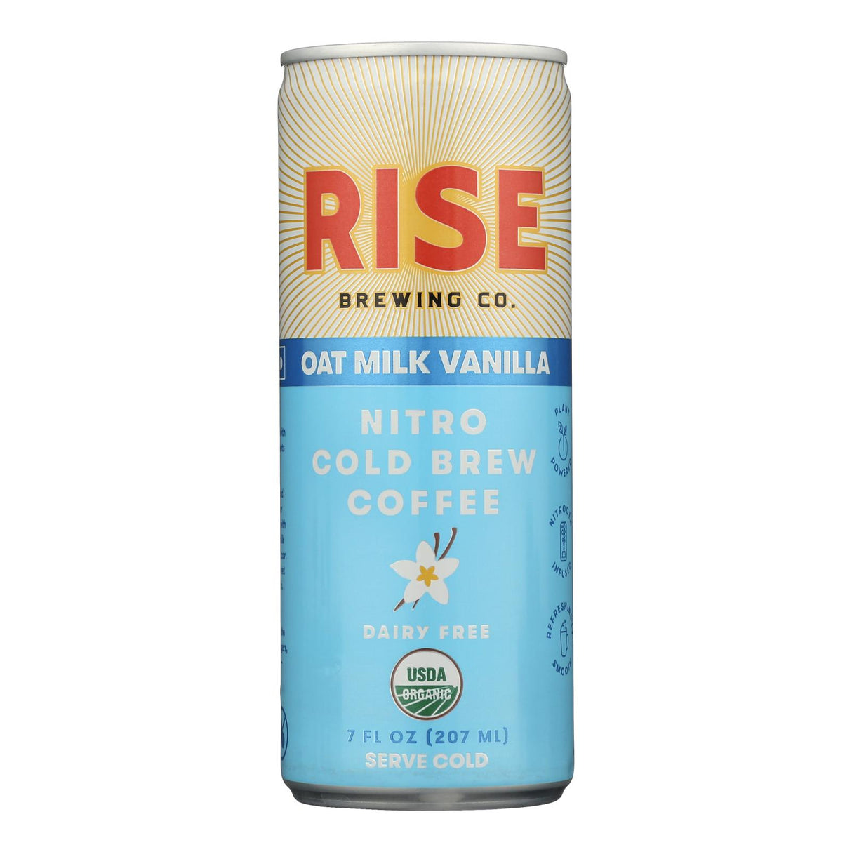 Rise Brewing Company Organic Cold Brew Oatmilk Vanilla Light - 7 Fl Oz (12 Cans) - Cozy Farm