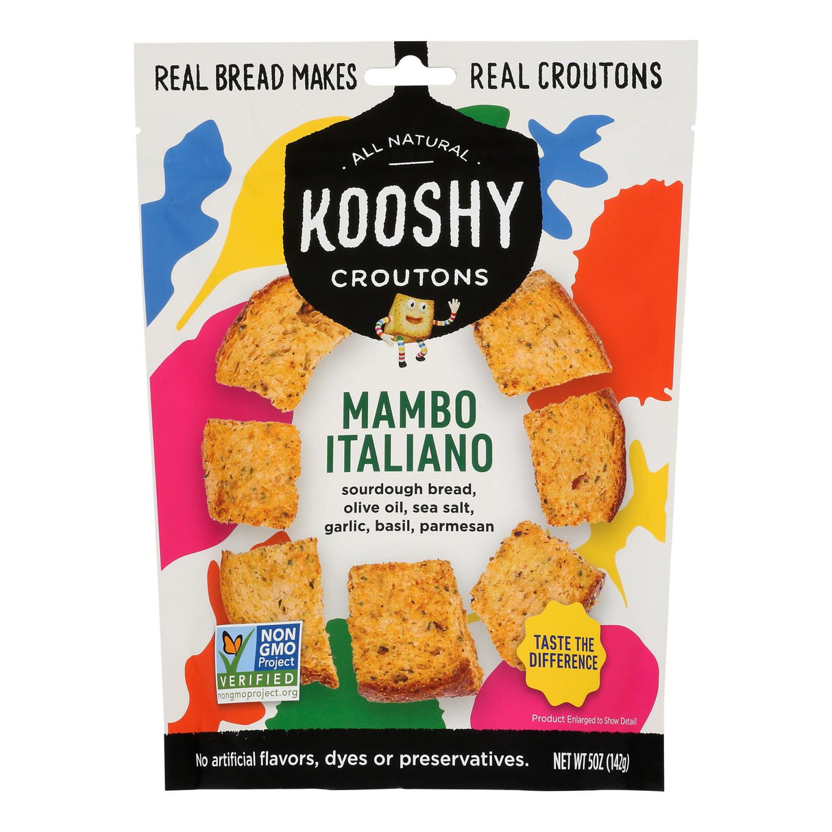 Kooshy Mambo Italian Croutons - Crispy, Zesty Flavor - 6 x 5 oz Bags - Cozy Farm