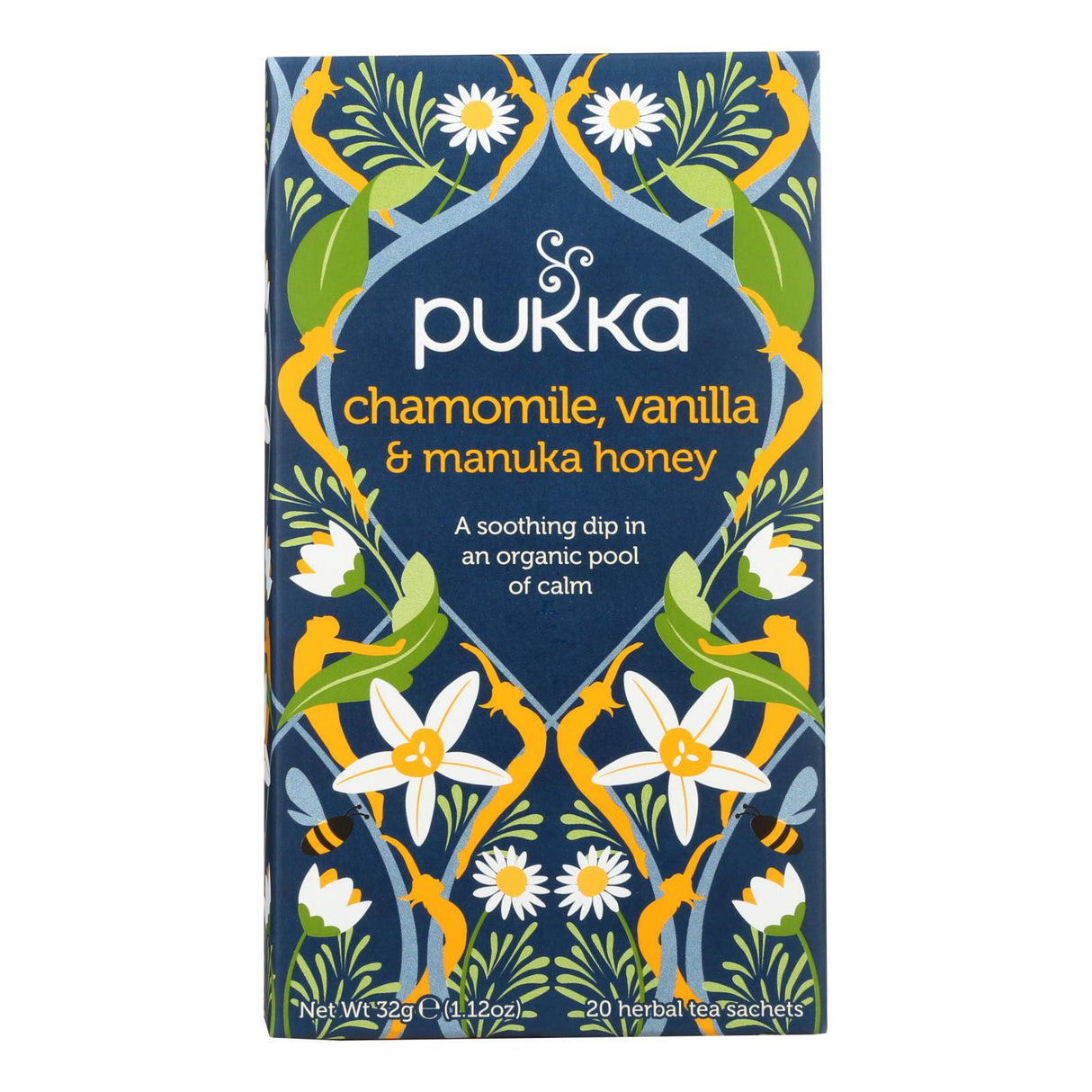 Pukka Organics Herbal Tea - Chamomile Vanilla Manuka Honey, 20 Tea Bags/Box (Case of 4) - Cozy Farm