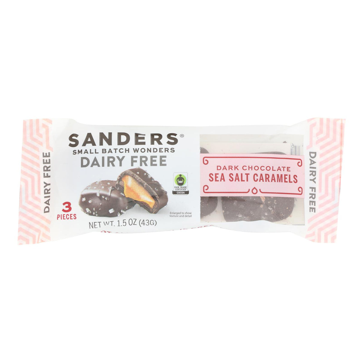 Sanders Dark Chocolate Sea Salt Caramels - 8-Pack, 1.5 Ounce Each - Cozy Farm