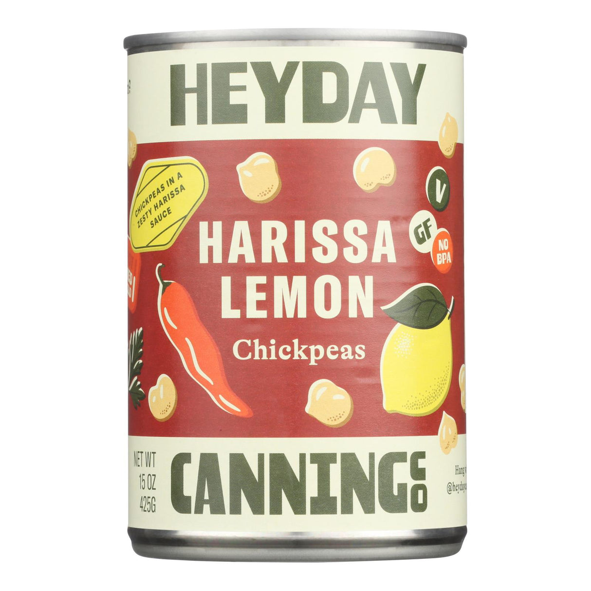 Heyday Canning Company Chickpeas Harissa Lemon Mild, 6 x 15 oz - Cozy Farm