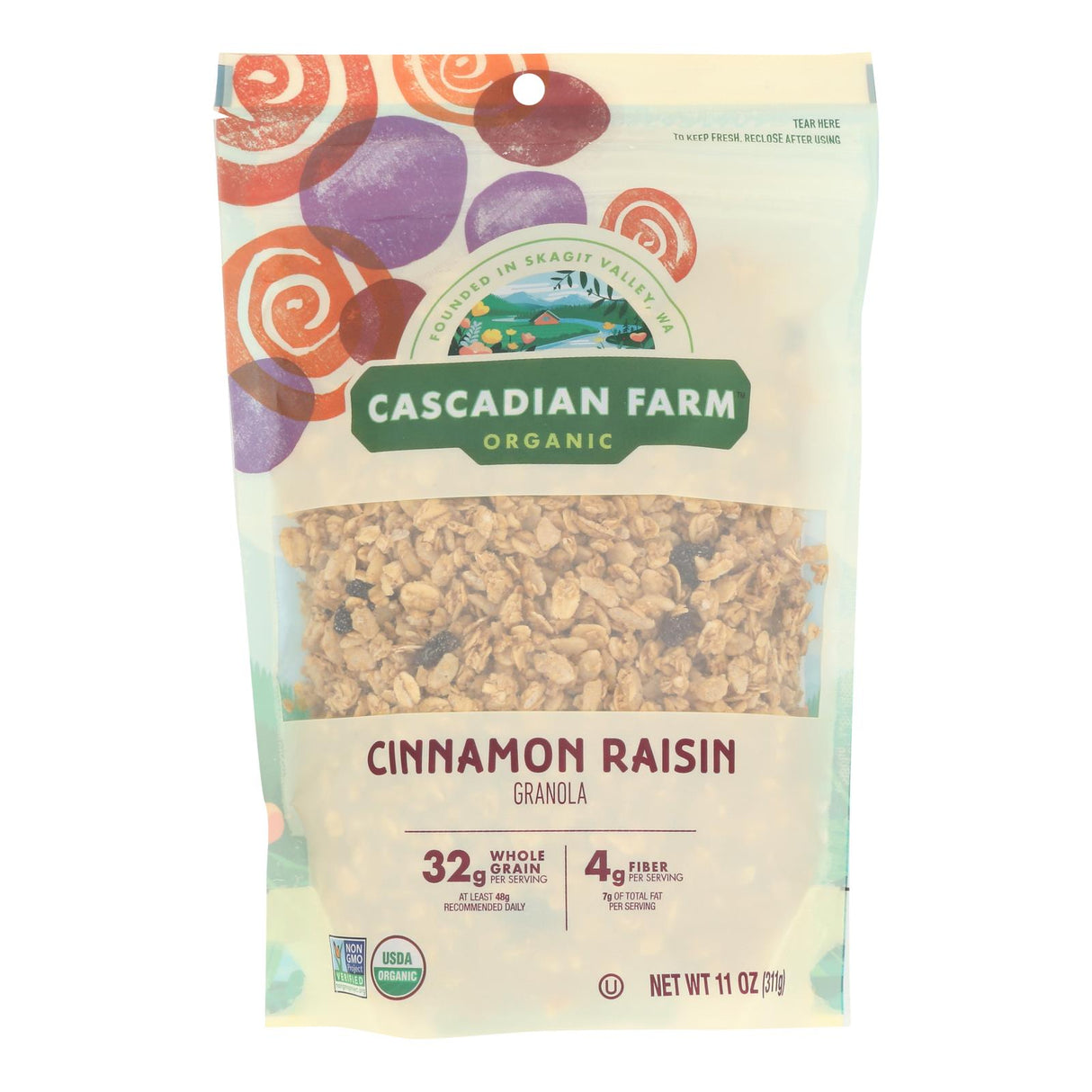 Cascadian Farm Organic Cinnamon Raisin Granola - Case of 4, 11oz Each - Cozy Farm