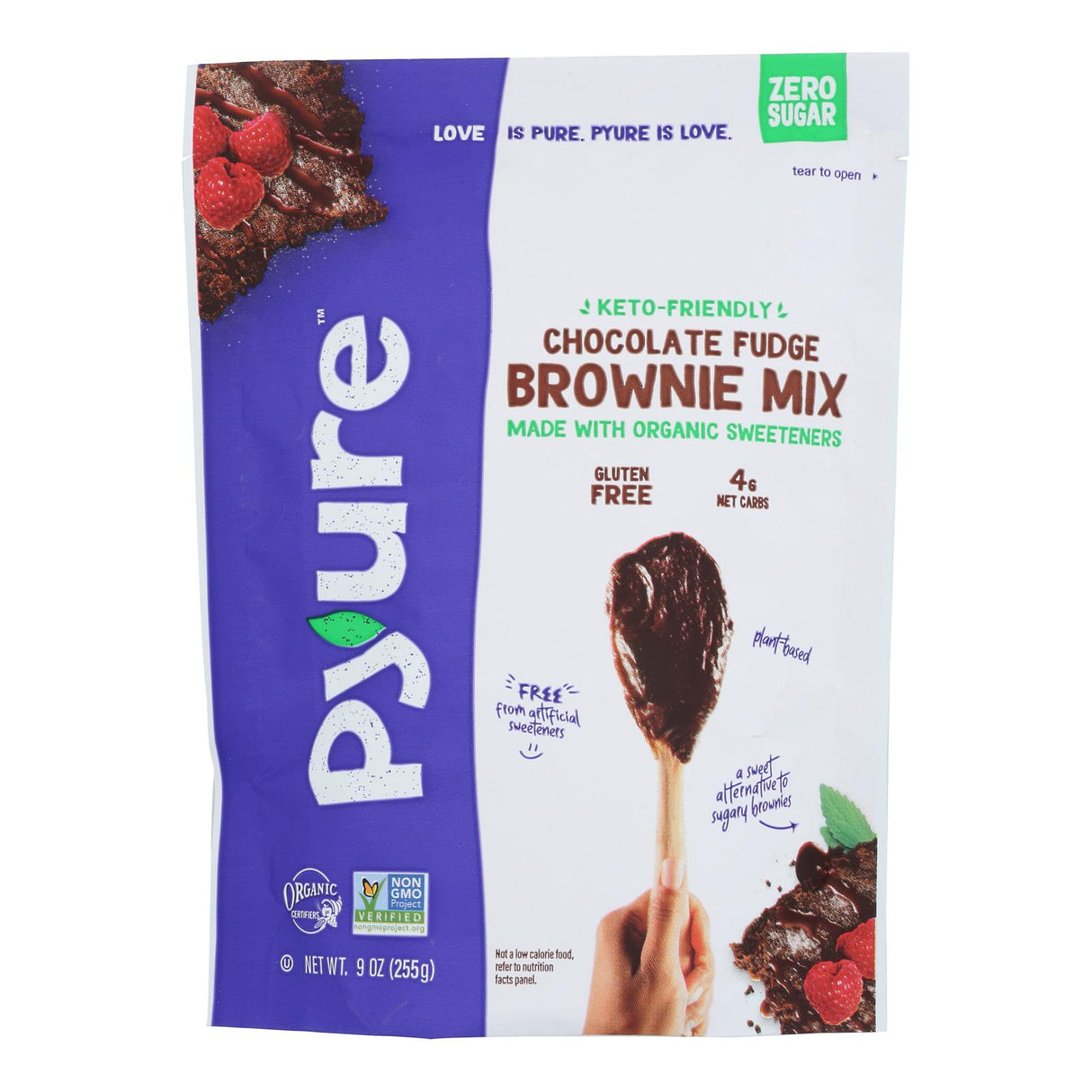Pyure Organic Sugar-Free Chocolate Fudge Brownie Mix - 9oz Boxes, Pack of 6 - Cozy Farm