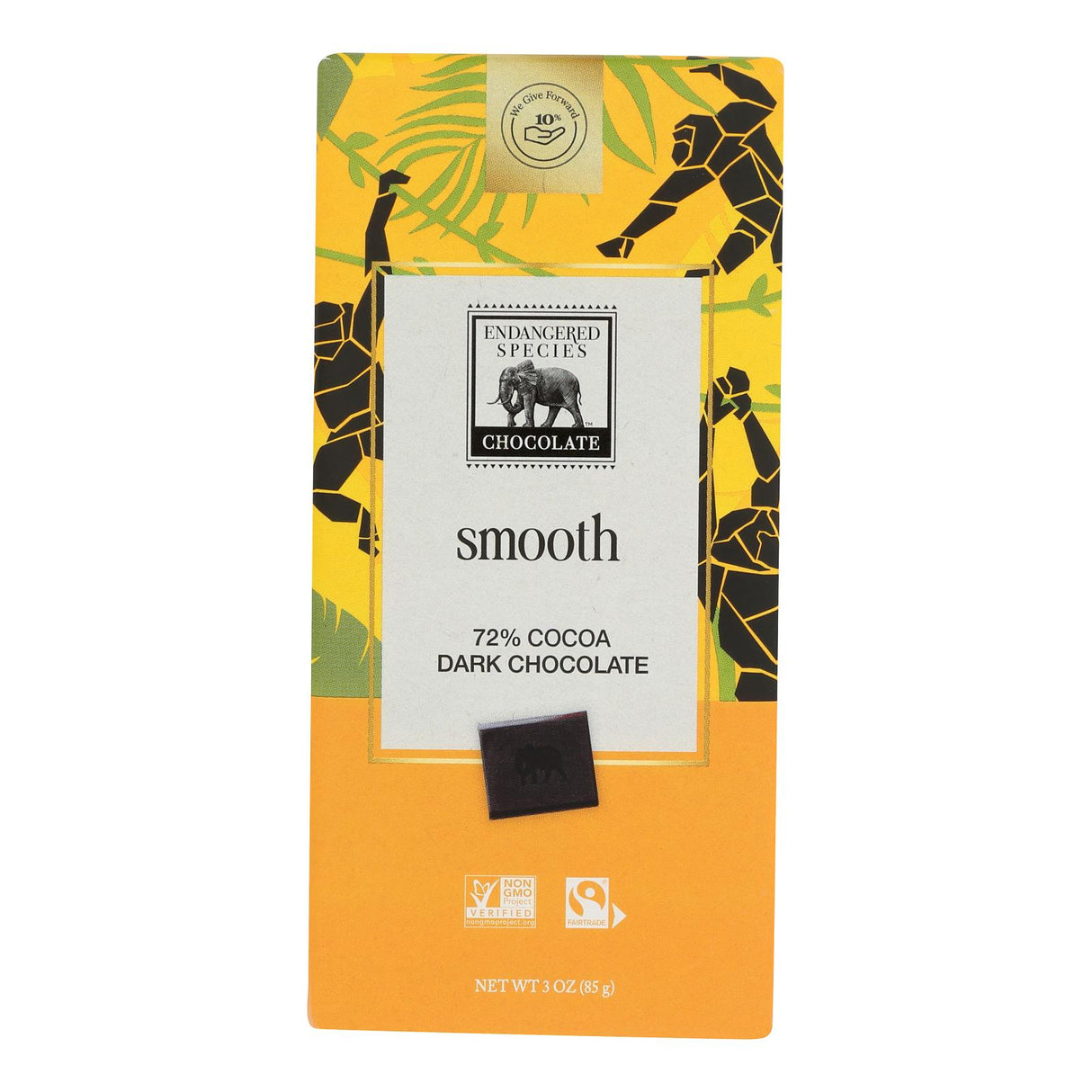 Endangered Species Natural Chocolate Bars | 72% Cocoa | Dark Chocolate | 3 Oz Bars | Case of 12 - Cozy Farm