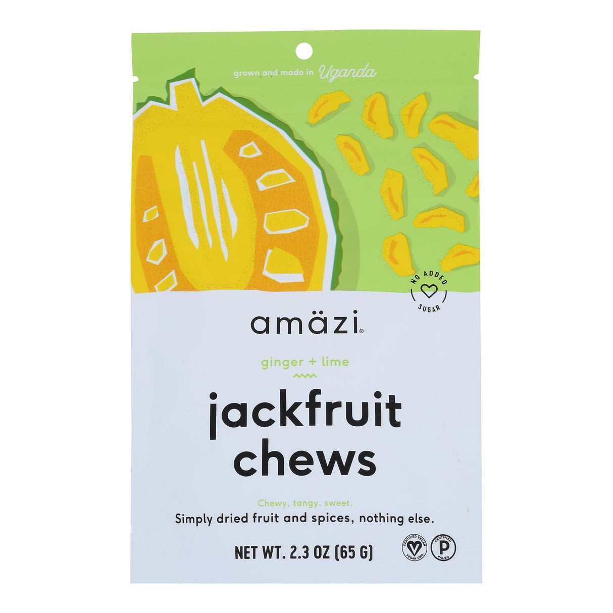Amazi Foods Jackfruit Chews Ginger Lime - 2.3 Oz, Pack of 6 - Cozy Farm