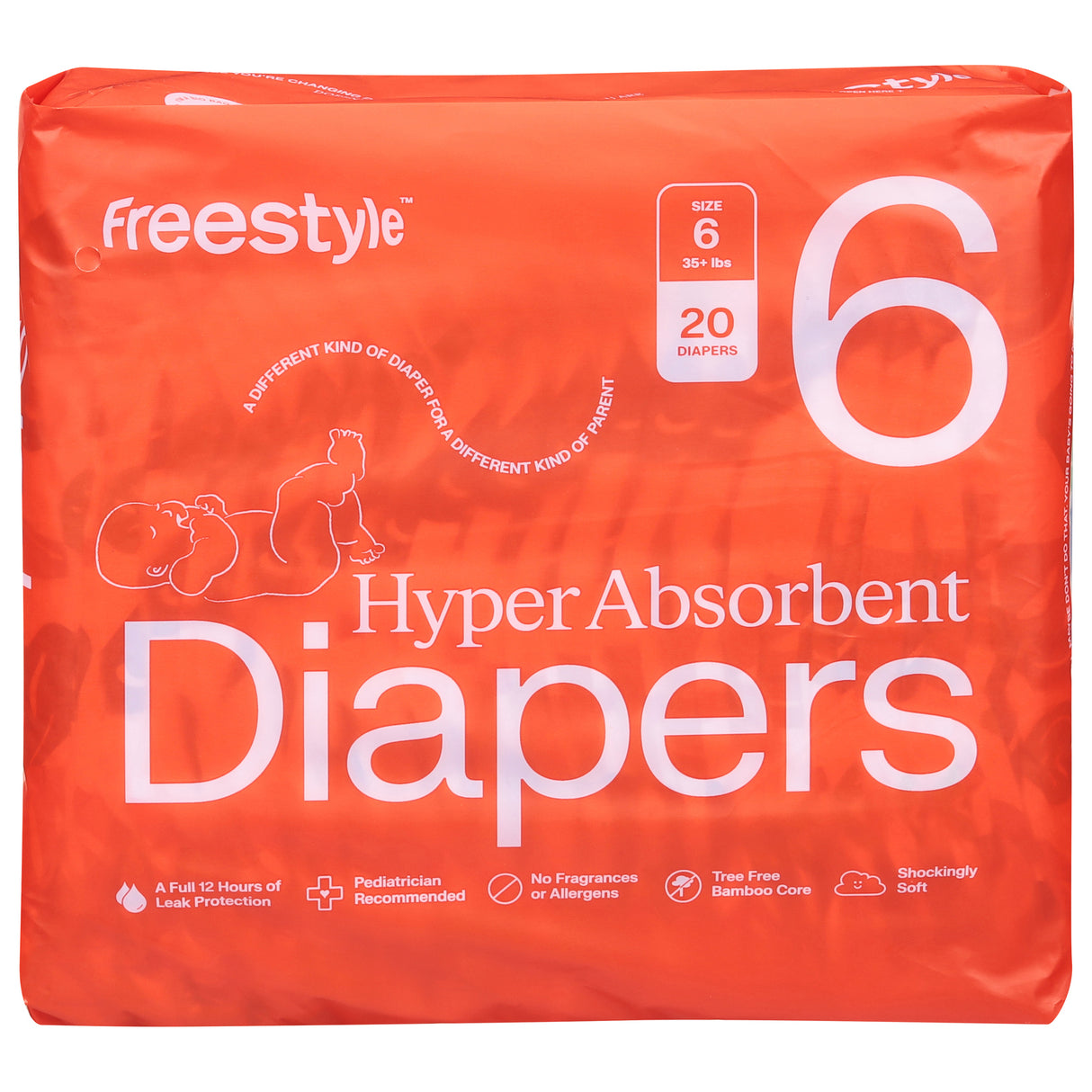 Freestyle Baby Size 6 Diapers: Premium Comfort for Your Little One (20 Ct., Case of 6) - Cozy Farm