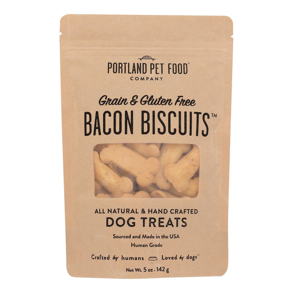 Portland Pet Food Company - Dog Treats Bacon Biscuits, Case of 6 - 5 Oz - Cozy Farm