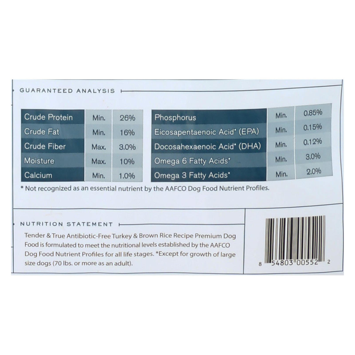 Tender & True Dog Food, Turkey and Brown Rice, 23 lbs - Cozy Farm