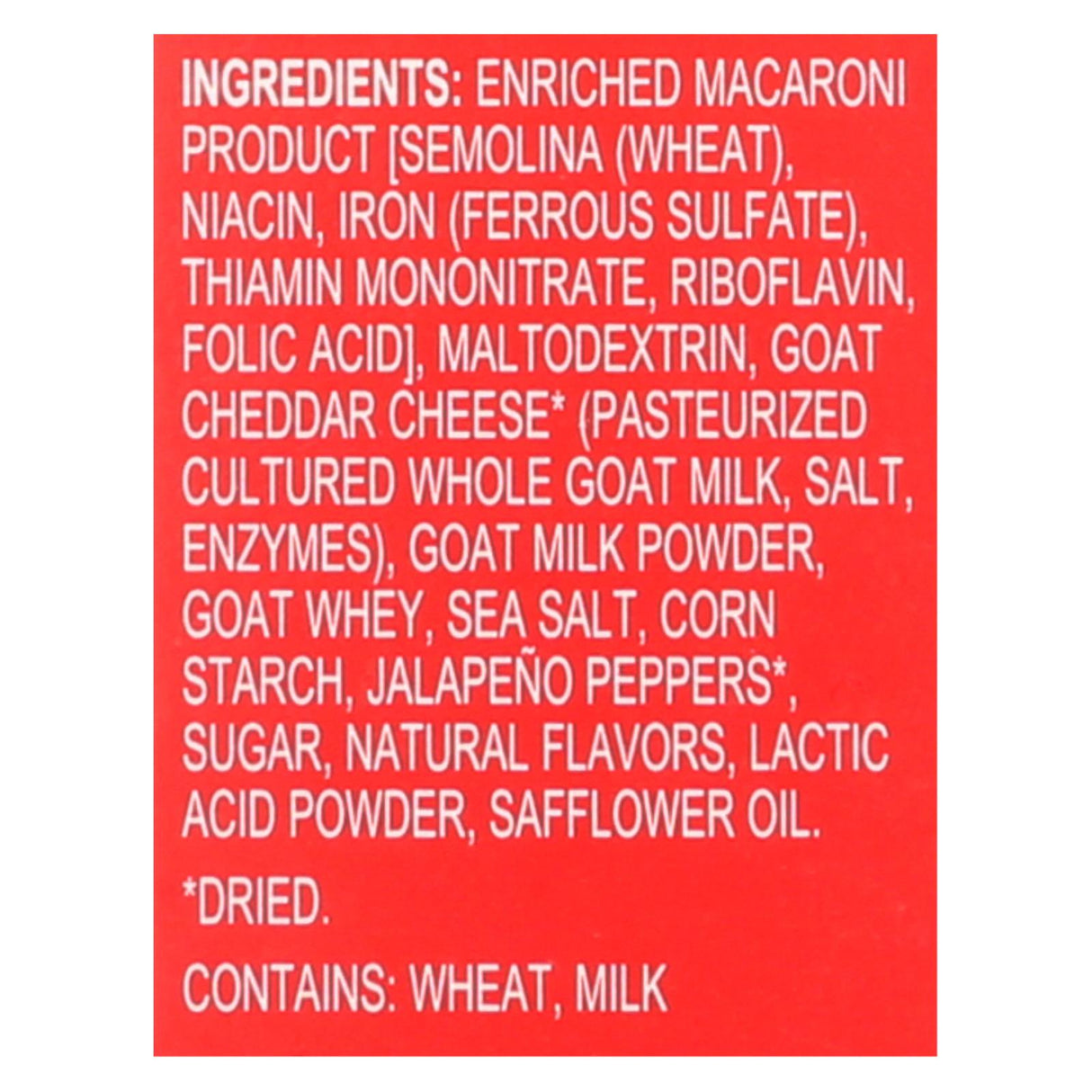 Laloo's Funny Farm White Goat Cheddar Cheese with Jalapeno Mac & Cheese Dinner - 8 Pack - 6 Oz Each - Cozy Farm