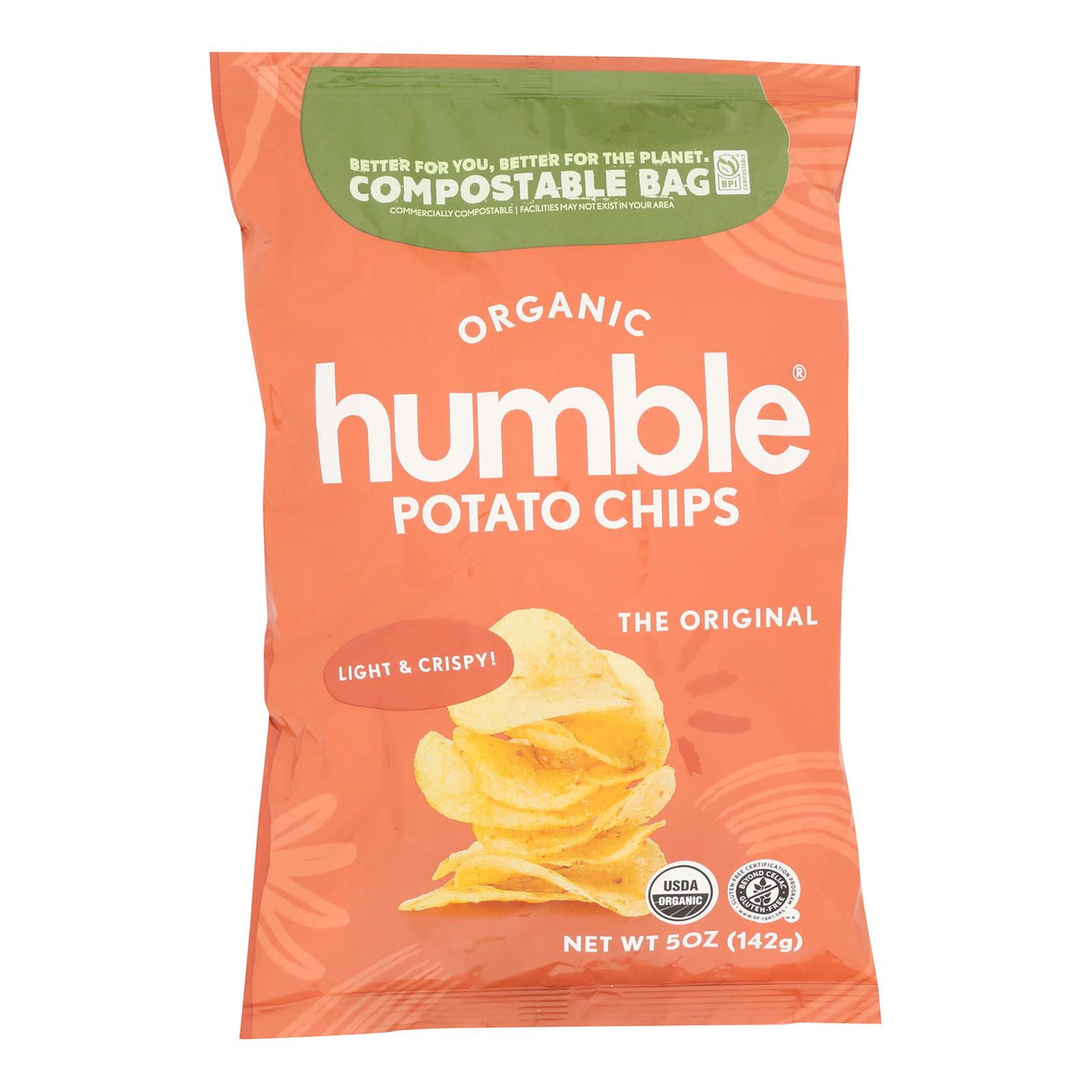 Humble Potato Chips Original Potato Chips, Case of 12 - 5 Oz - Cozy Farm