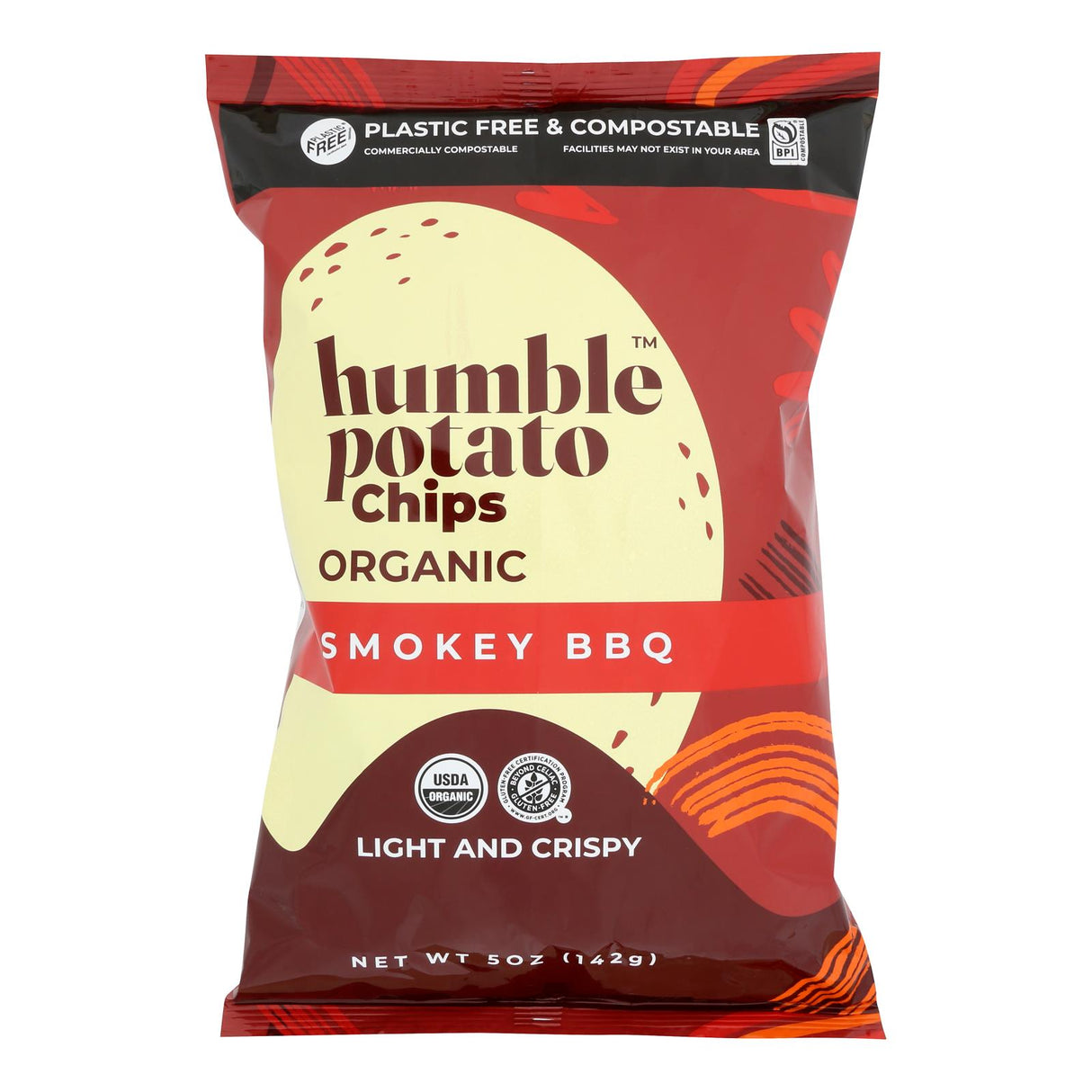 Humble Potato Chips Smokey BBQ Flavor, 5 Oz (Pack of 12) - Cozy Farm
