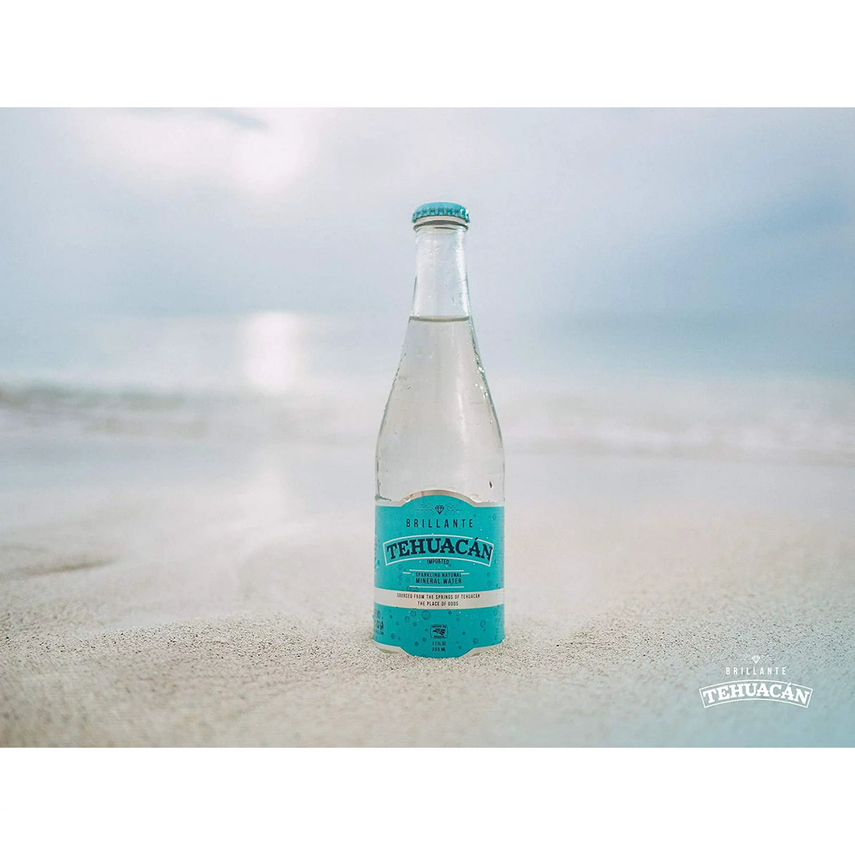 Tehuacan Brilliante Sparkling Water Mineral, Case of 12 - 12 fl. oz. Cans - Cozy Farm