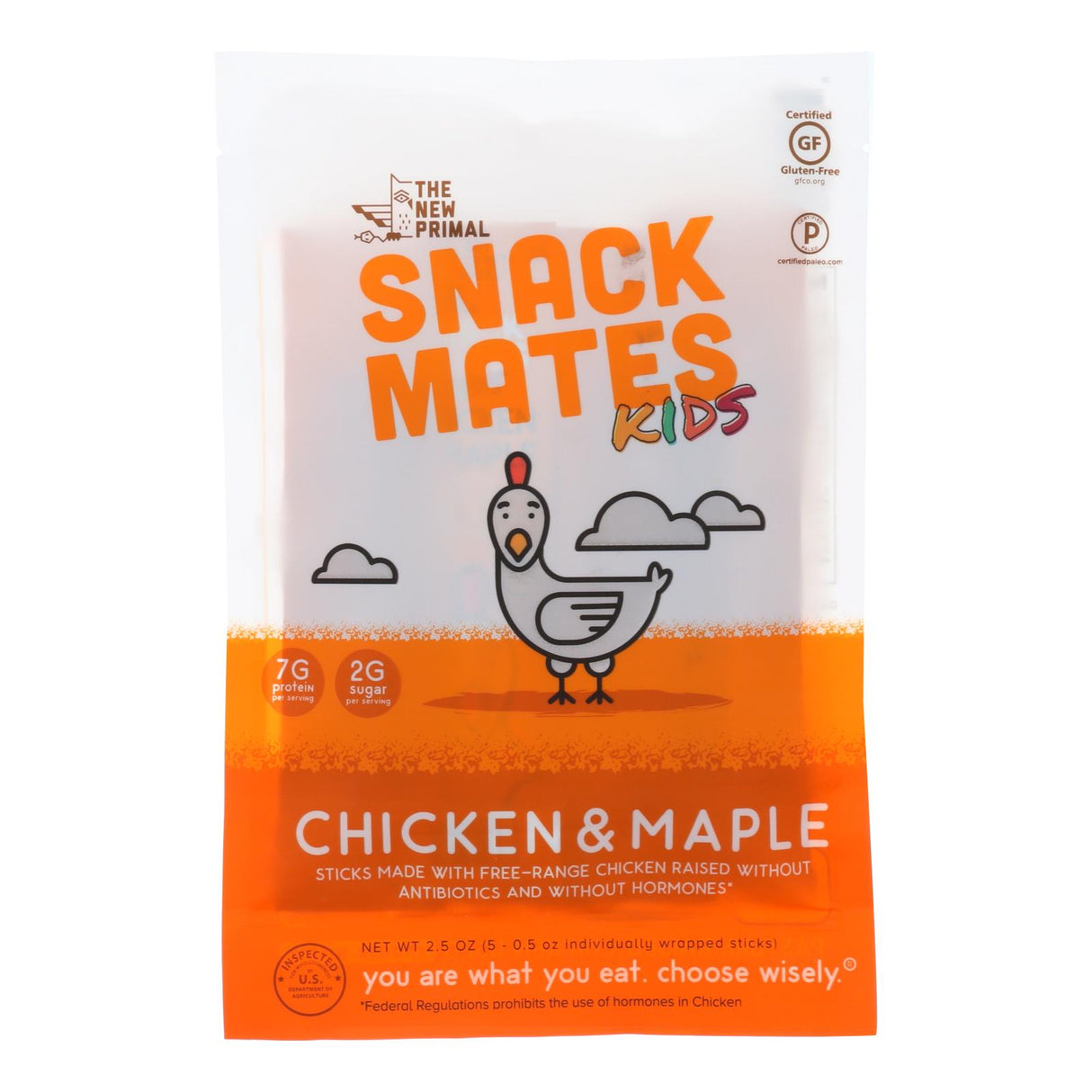 The New Primal Snack Mates Chicken Maple - Case of 8, 2.5 Oz - Cozy Farm