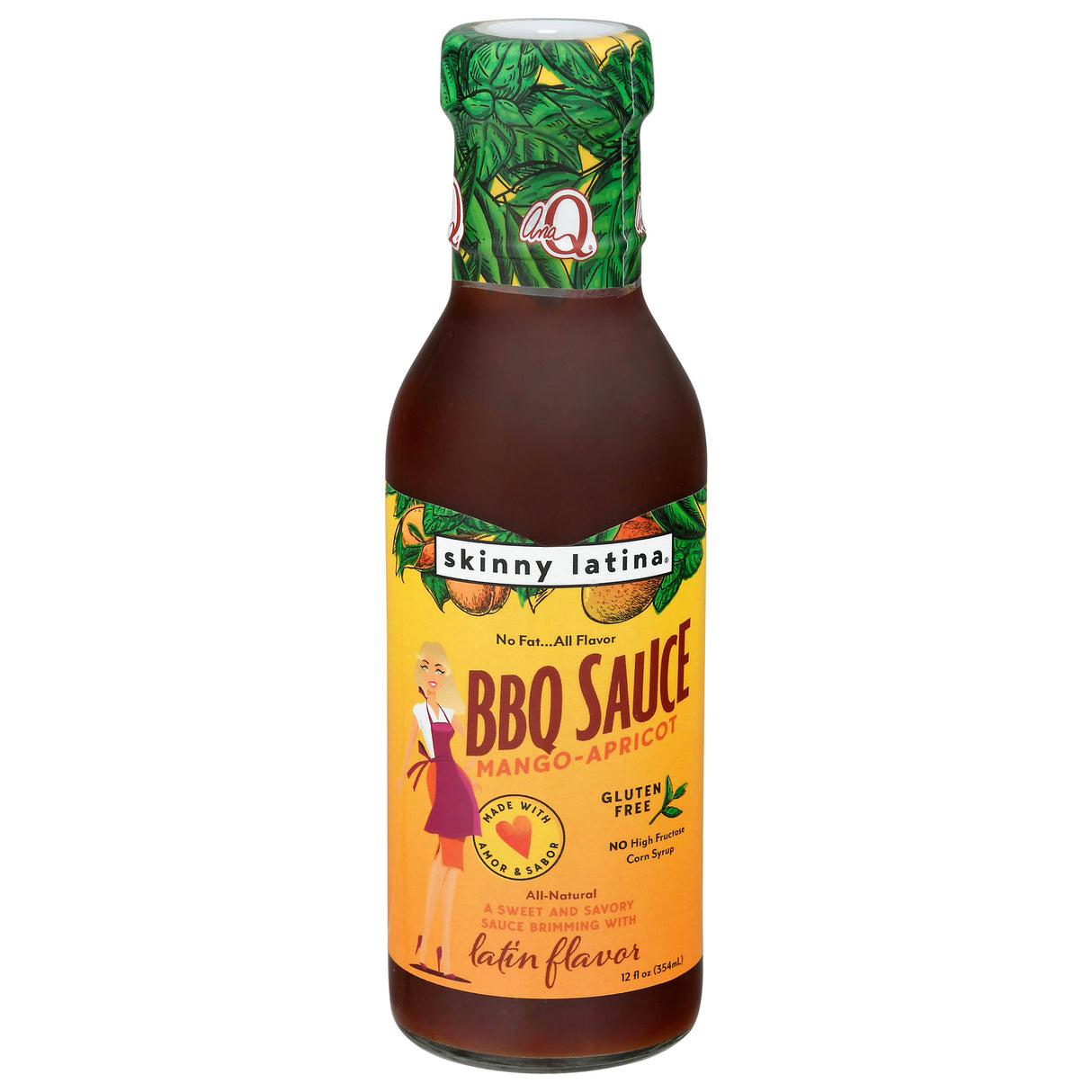 Skinny Latina BBQ Sauce, Mango Apricot, 6 - 12 oz Bottles - Cozy Farm