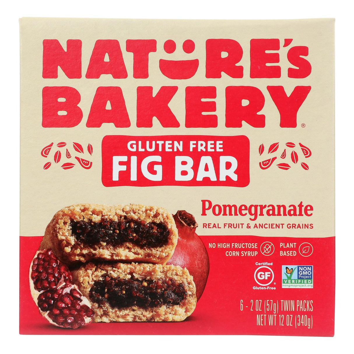 Nature's Bakery Fig Bar, Pomegranite, Gluten-Free, 6-Pack, 2 Oz. Each - Cozy Farm