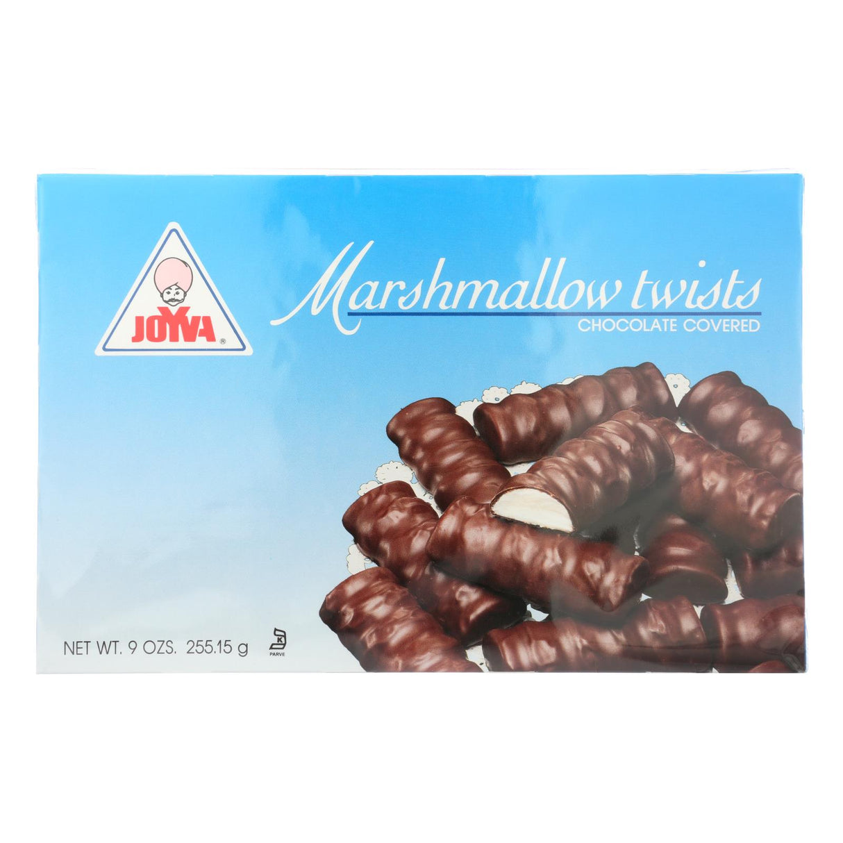 Joyva 9 Oz Marshmallow Twists Covered in Chocolate - Case of 24 - Cozy Farm