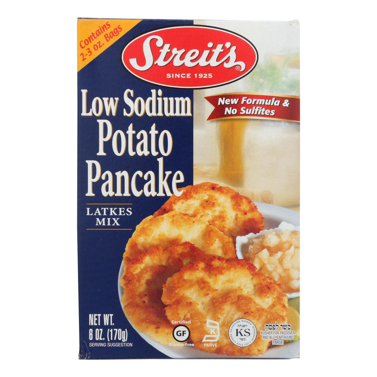 Streit's Low Sodium Potato Pancake Mix, Case of 12 - 6 Oz. Packs - Cozy Farm