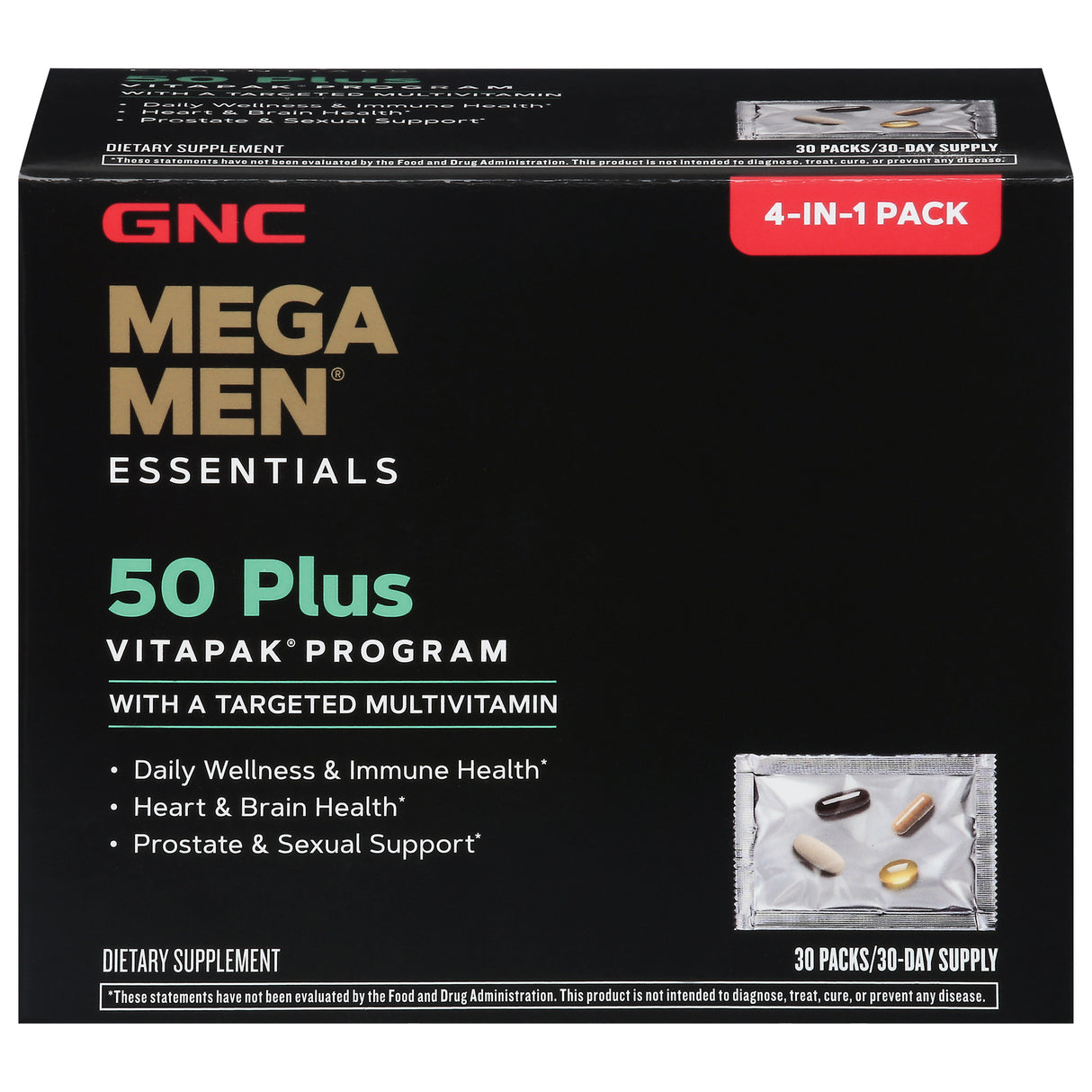 Gnc - Vitapak Mega Men 50 Plus - Case Of 3-30 Ct - Cozy Farm