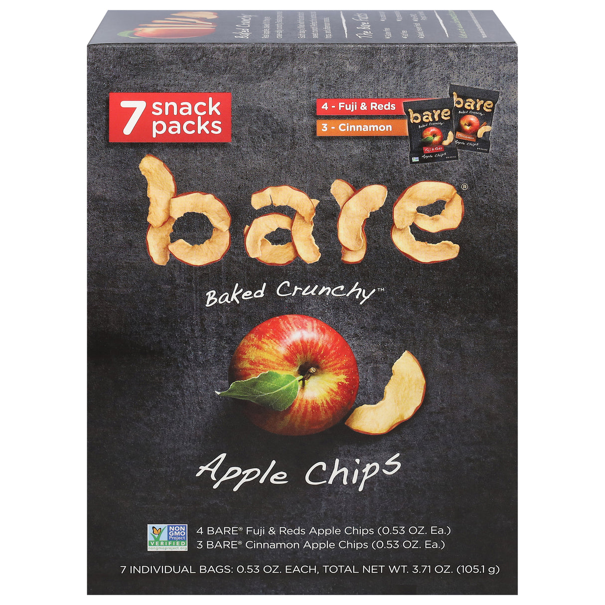 Bare Fruit Apple Chip Variety Snack Pack, Case of 6 - 7.53 oz. - Cozy Farm