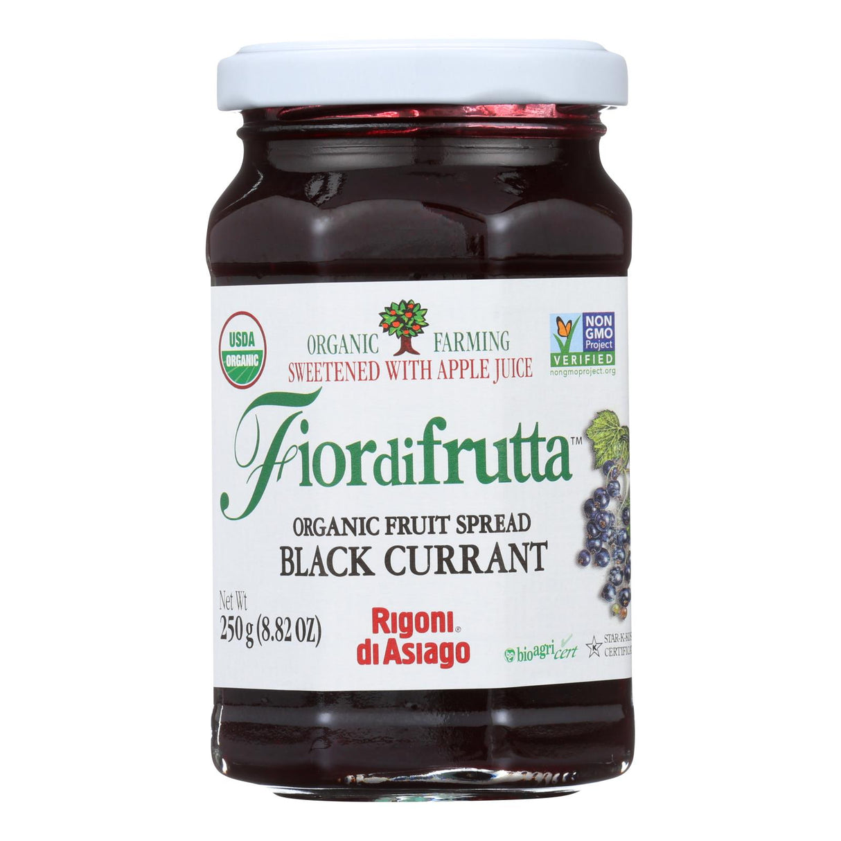 Fiordifrutta Premium Black Currant Fruit Spread - Pack of 6, 8.82 Oz Each - Cozy Farm