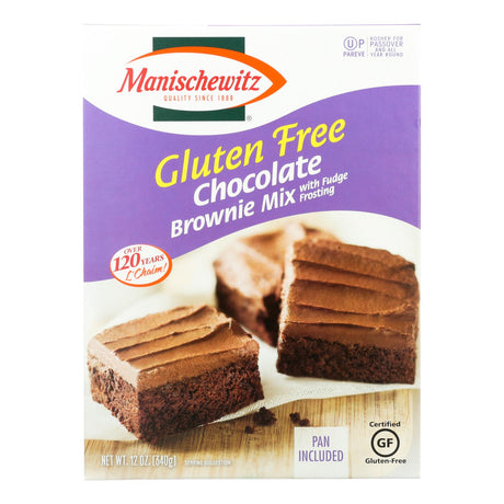 Manischewitz Gluten-Free Brownie Mix with Indulgent Fudge Frosting, 12 Ounce Boxes (Case of 12) - Cozy Farm 