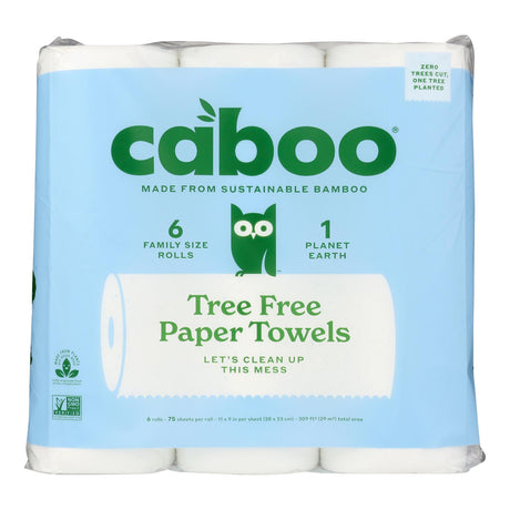 Caboo Paper Towels, 75 Sheets Per Roll, 4-Pack of 6 Rolls - Cozy Farm 