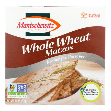 Manischewitz Whole Wheat Kosher for Passover Matzo, 10 Oz (Case of 24) - Cozy Farm 