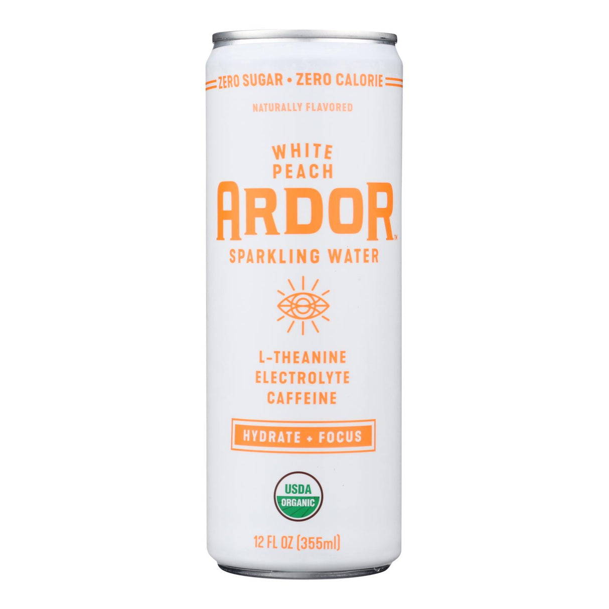 Ardor Sparkling Water - Spk Water Wht Peach Enrg - Case Of 12-12 Fz - Cozy Farm