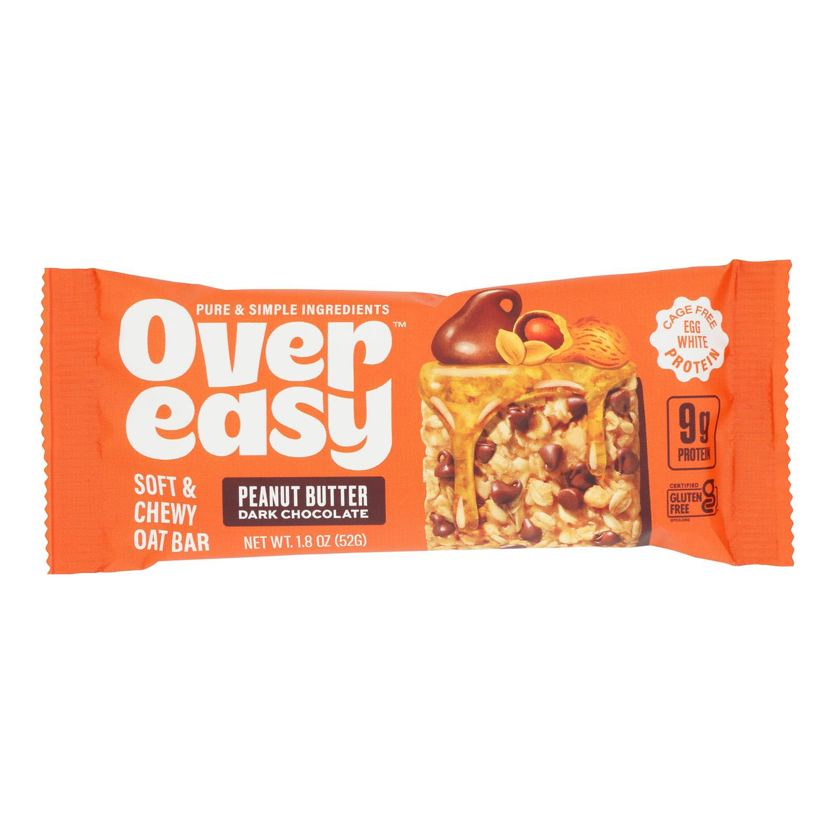 Over Easy - Breakfast Bar Peanut Butter Chocolate - Case Of 12-1.8 Oz - Cozy Farm