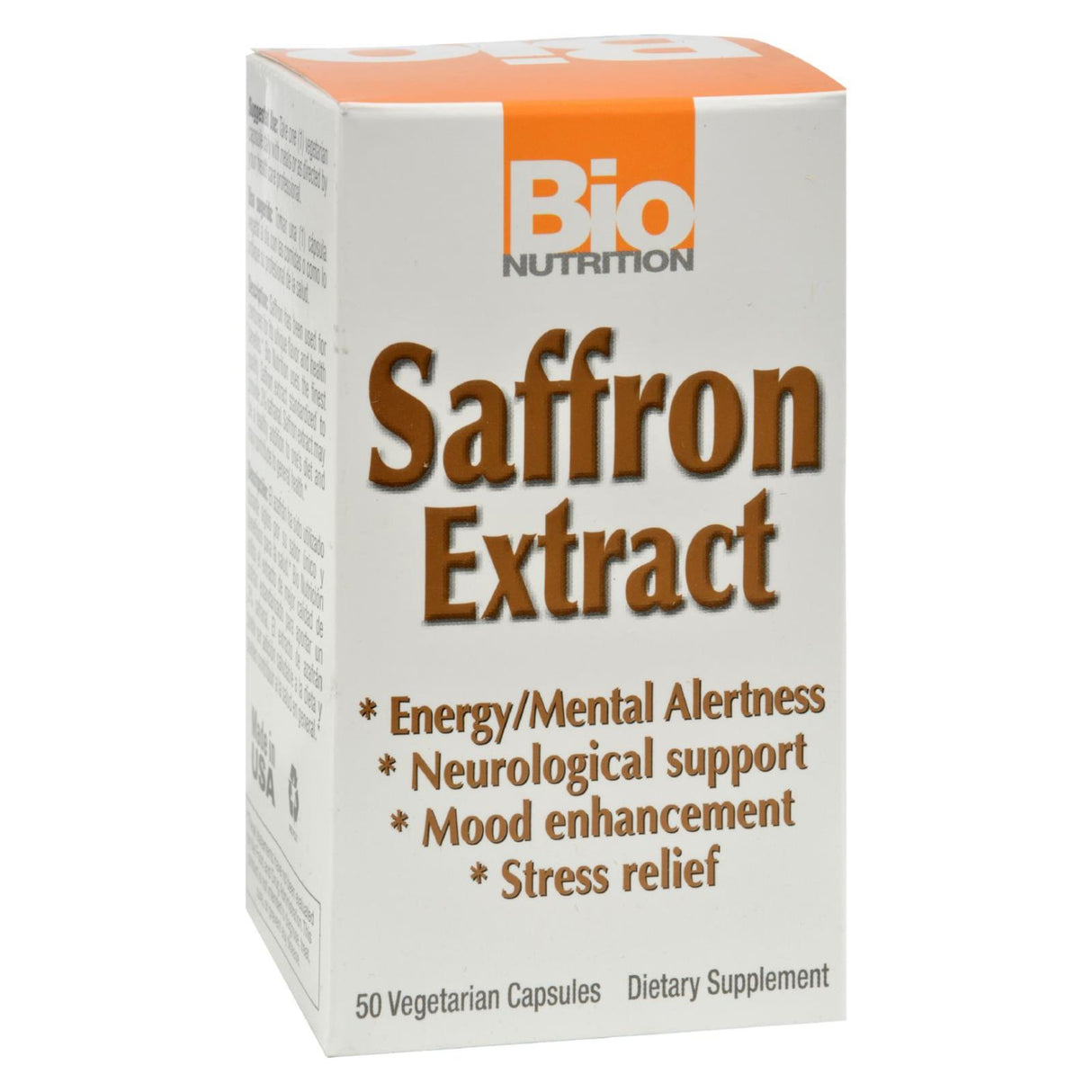 Bio Nutrition - Saffron Extract - 50 Vegetarian Capsules - Cozy Farm
