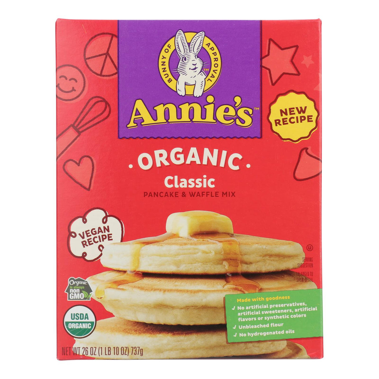 Make Annie's Organic Pancake & Waffle Mix And - Case Of 8 - 26 Oz - Cozy Farm
