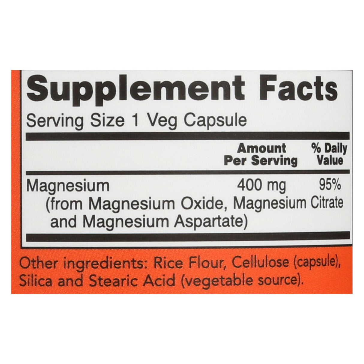 Now Foods Magnesium 400mg - 180 Capsules - Cozy Farm