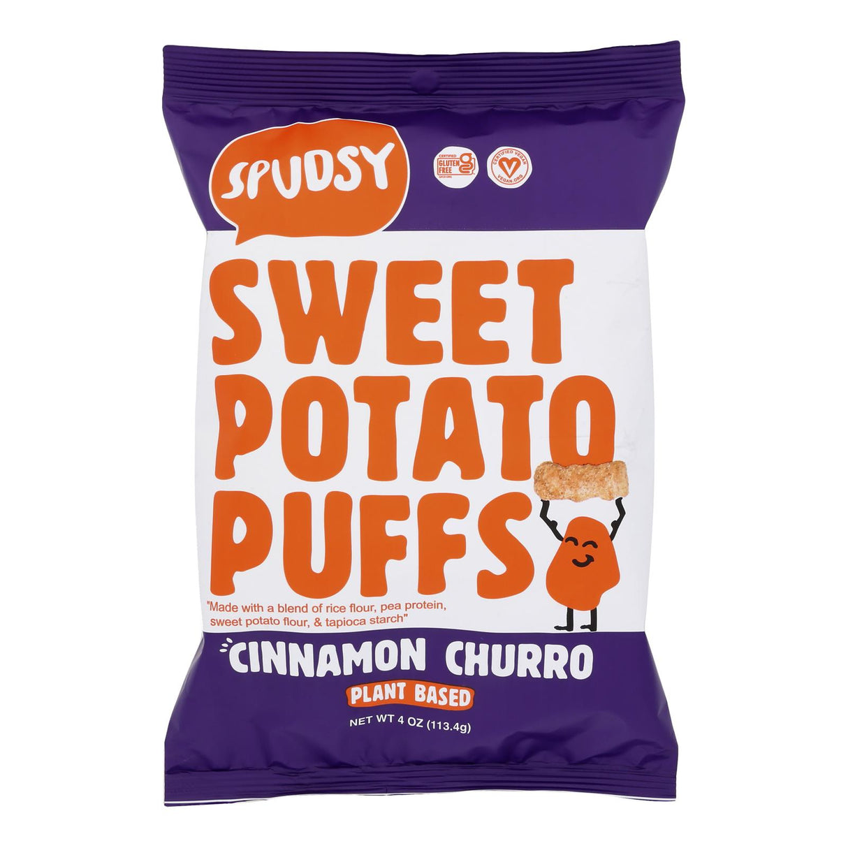 Spudsy - Sw Pot Puff Crunch Cinnamo - Case Of 12 - 4 Oz - Cozy Farm