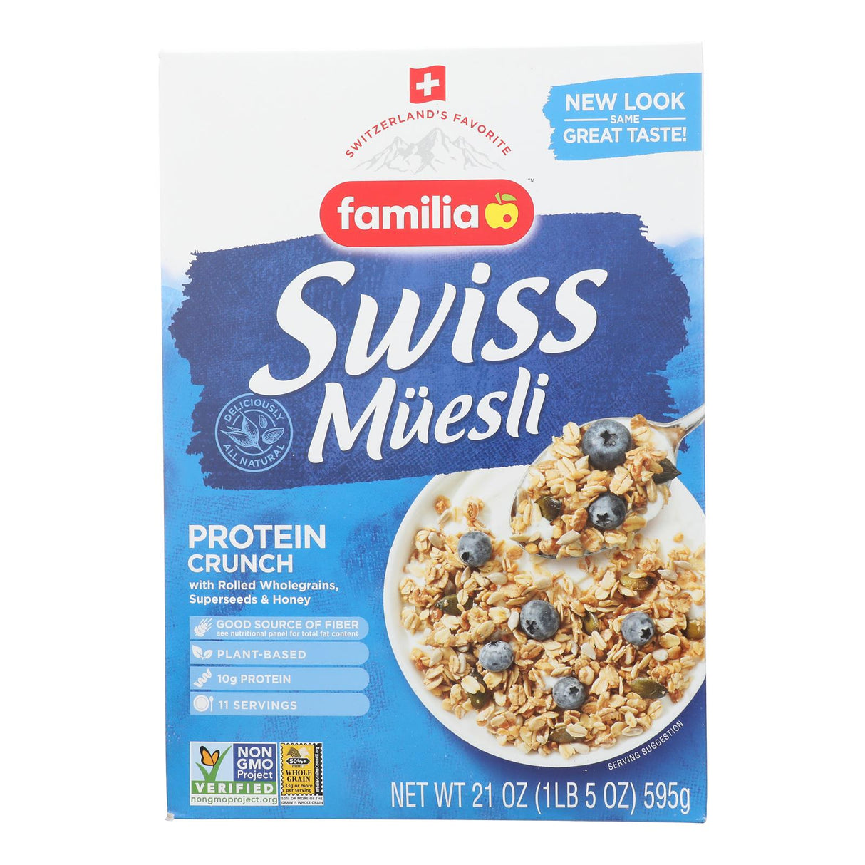 Familia - Muesli Swiss Protein Crunch - Case Of 6-21 Oz - Cozy Farm