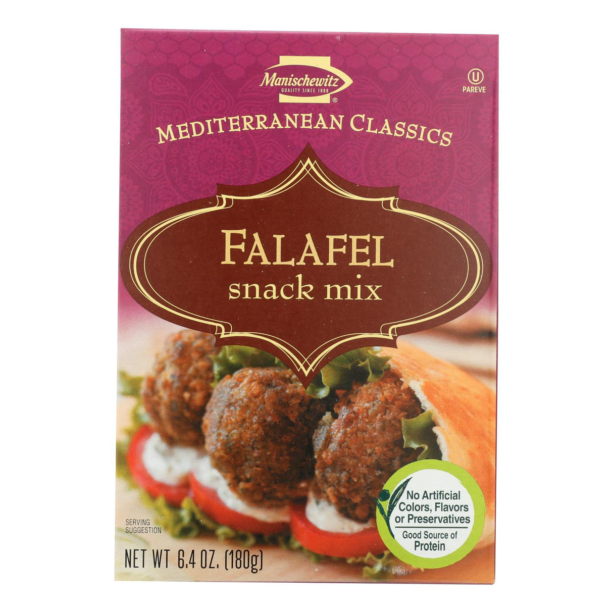 Manischewitz - Falafel Mediterranean Snack Mix - Case Of 12 - 6.4 Oz. - Cozy Farm