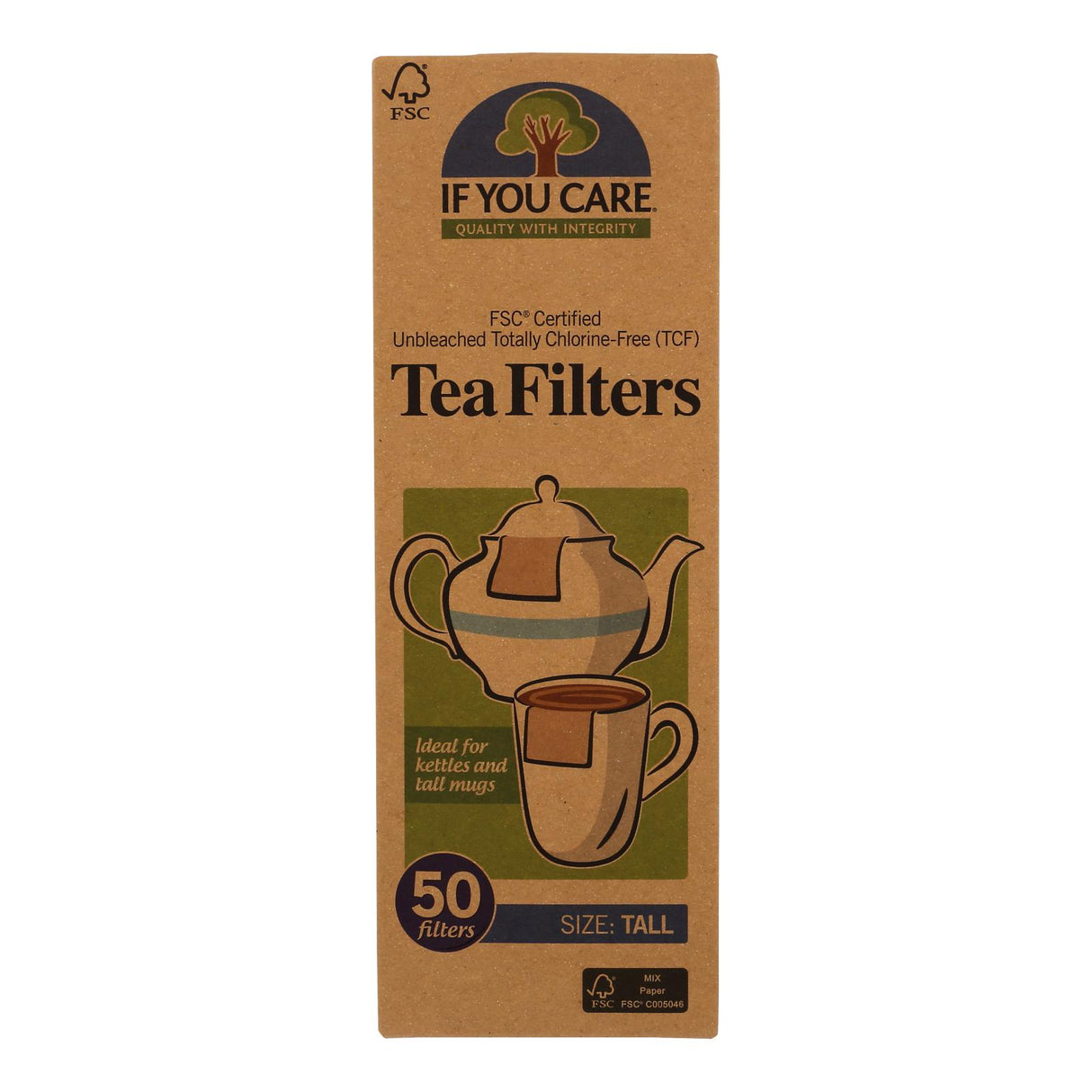 If You Care - Tea Filters Chlorine Free - Case Of 20 - 50 Ct - Cozy Farm
