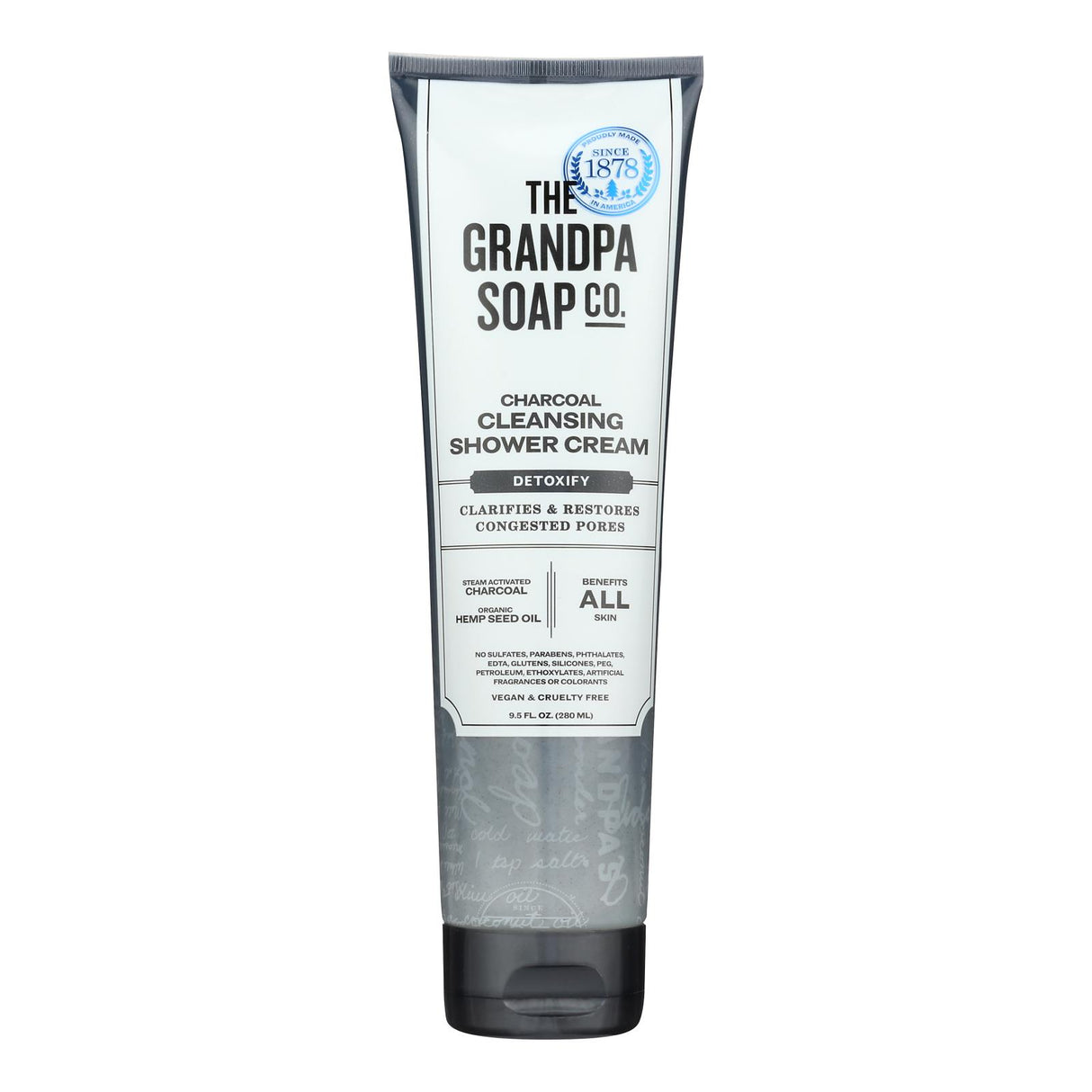 Grandpa Soap - Shower Cream Charcoal - 1 Each - 9.5 Oz - Cozy Farm