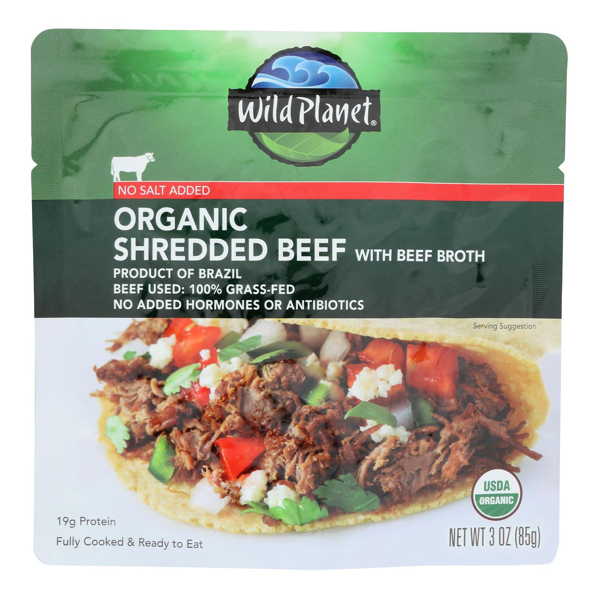 Wild Planet - Shredded Beef No Salt - Case Of 24-3 Oz - Cozy Farm