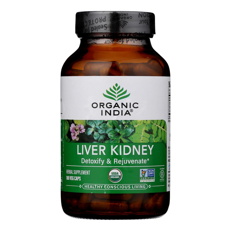 Organic India Liver Kidney Support - 180 Vegetarian Capsules - Cozy Farm 