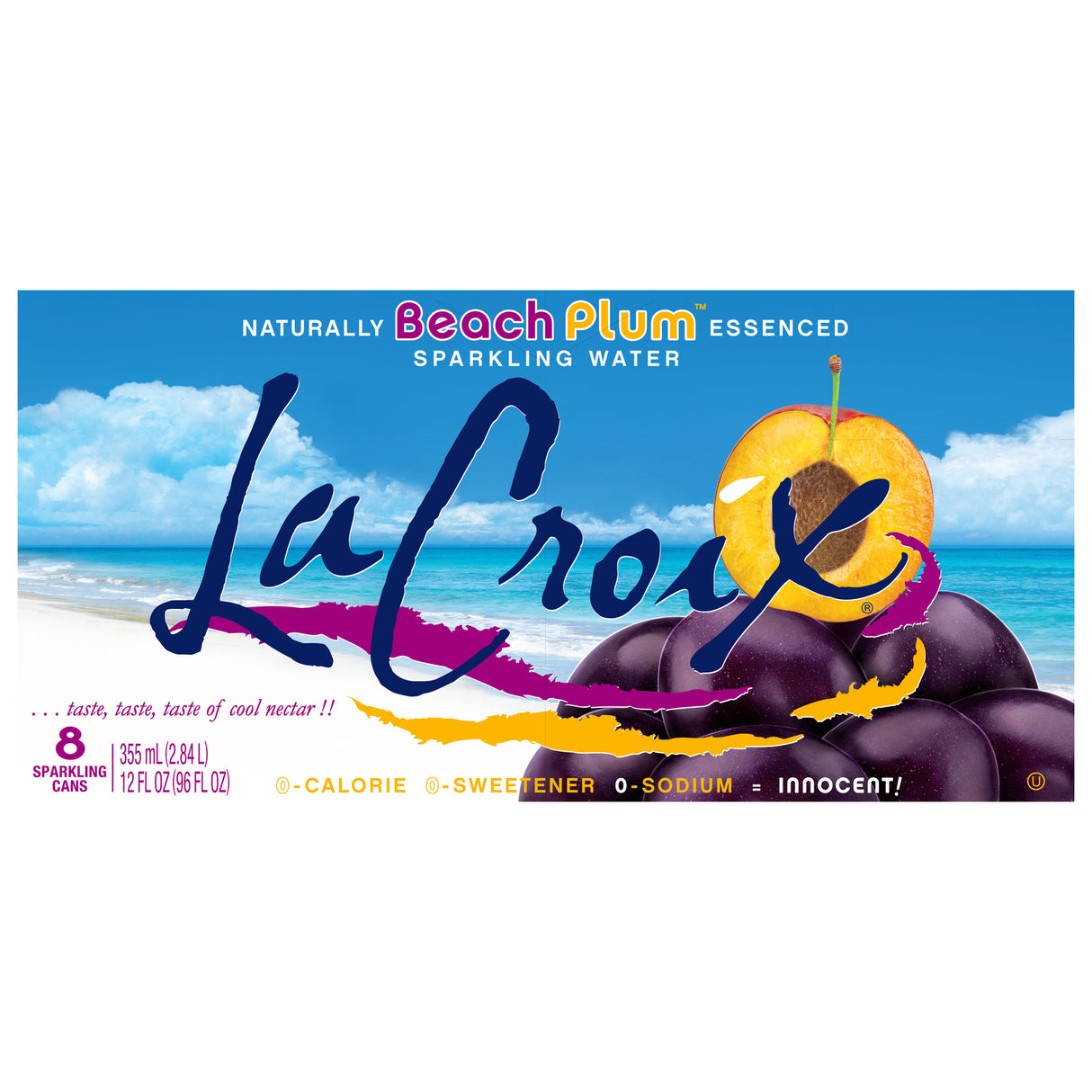 Lacroix Beach Plum Sparkling Water, 12 Fl Oz (Pack of 3) - Cozy Farm
