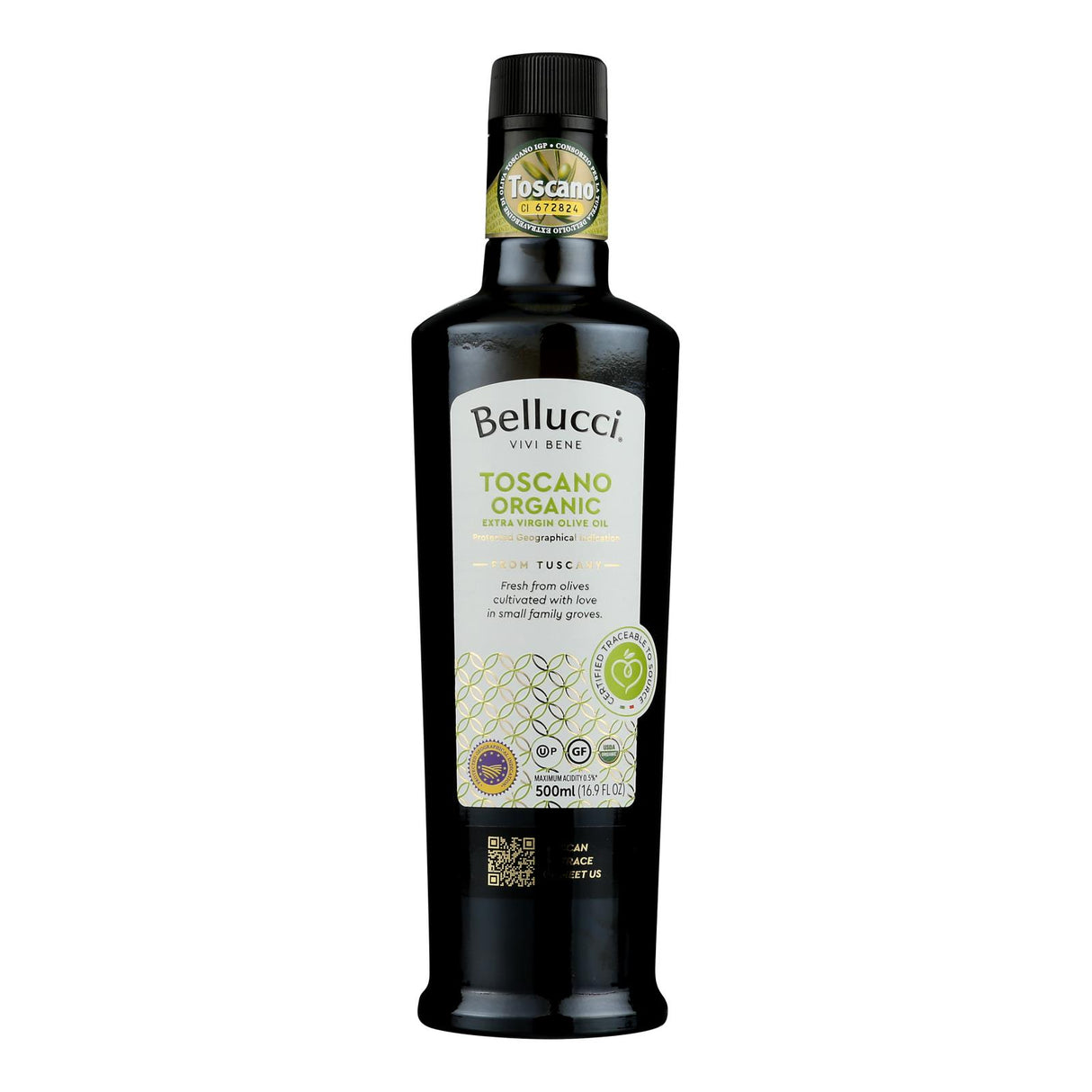 Bellucci Premium Olive Oil - Extra Virgin Toscano Pgi Organic - Case Of 6 - 16.9 Fl Oz. - Cozy Farm