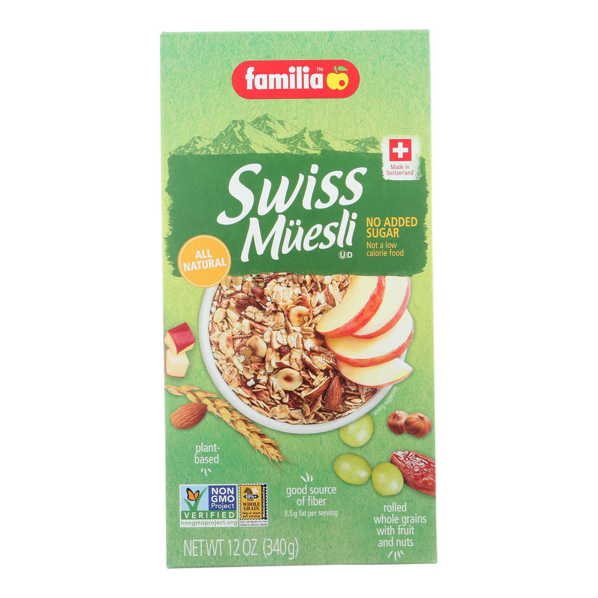 Familia Swiss Muesli - No Added Sugar - Case Of 6 - 12 Oz - Cozy Farm