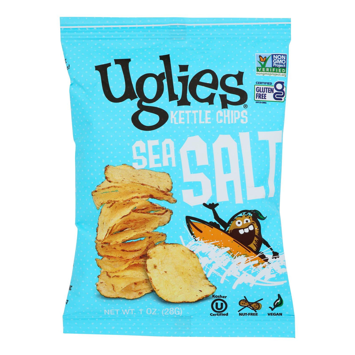 Uglies Potato Chips Sea Salt, 1.0 Oz (Case of 32) - Cozy Farm