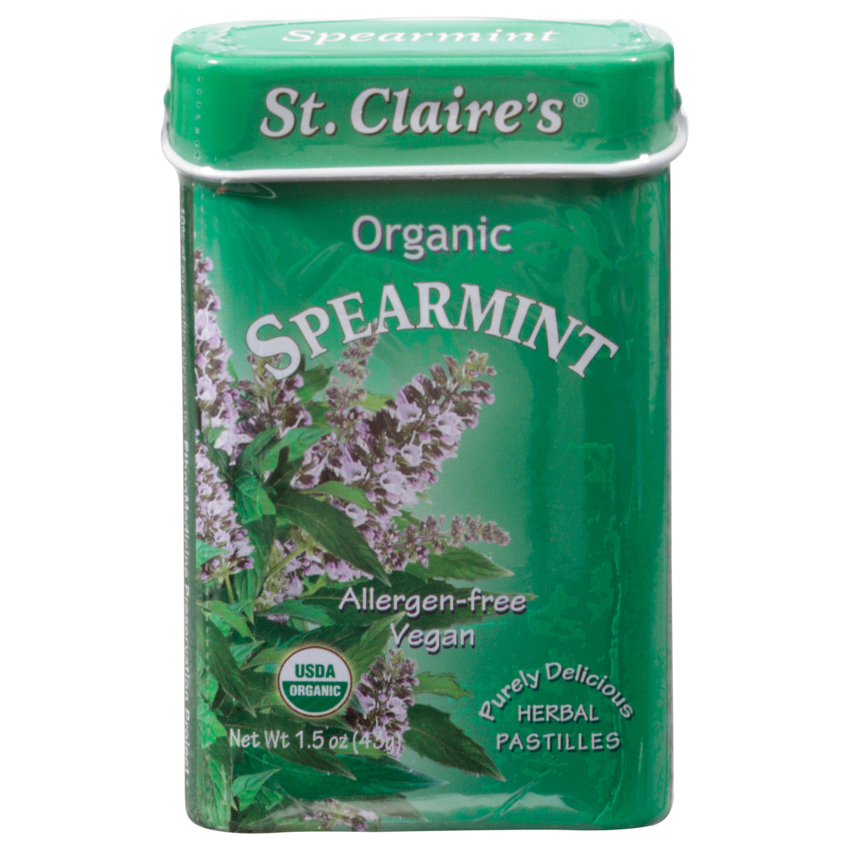 St Claire's Center Organic Spearmints, 1.5 Oz Tins - Case of 6 - Cozy Farm