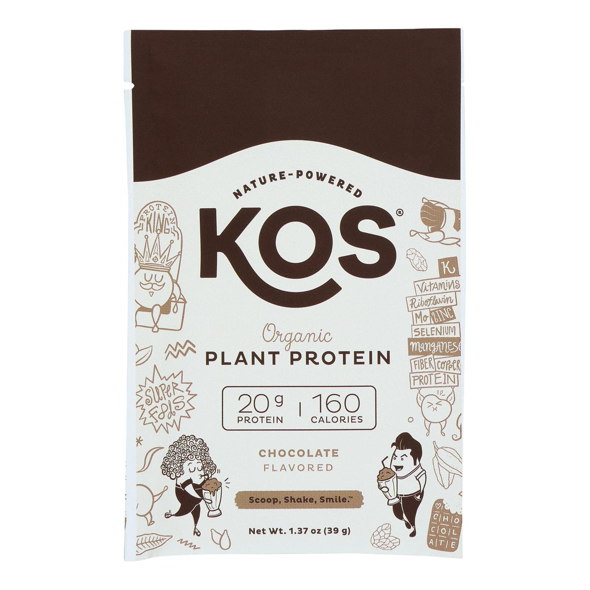 Kos Protein Powder Chocolate 1.37 Oz - Pack of 12 - Cozy Farm